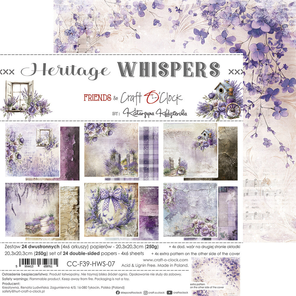Craft O'Clock Heritage Whispers 8x8 Inch Paper Set (CC-F39-HWS-07) (DISCONTINUED) Craft O'Clock Heritage Whispers 8x8 Inch Paper Set (CC-F39-HWS-07) (DISCONTINUED)