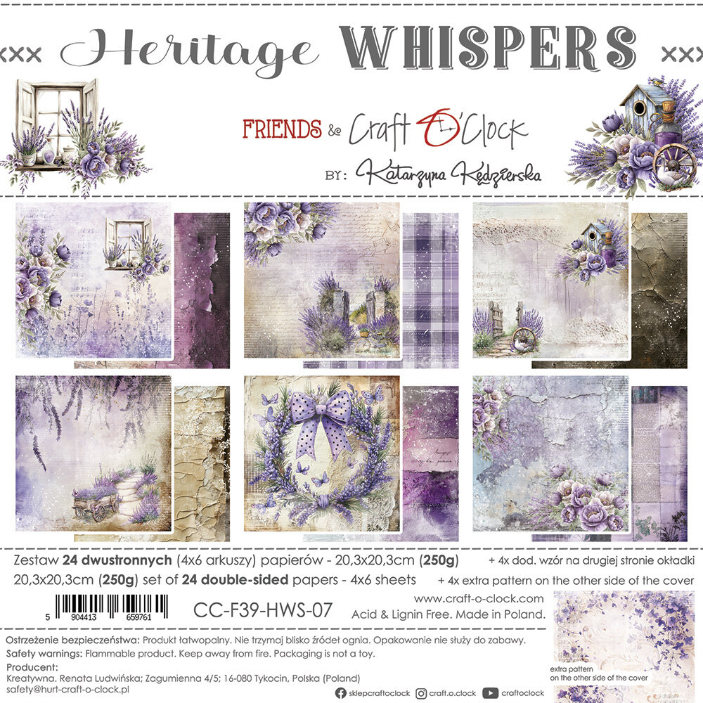 Craft O'Clock Heritage Whispers 8x8 Inch Paper Set (CC-F39-HWS-07) (DISCONTINUED) Craft O'Clock Heritage Whispers 8x8 Inch Paper Set (CC-F39-HWS-07) (DISCONTINUED)