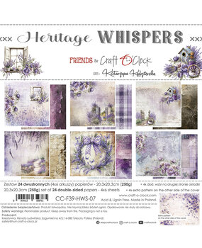 Craft O'Clock Heritage Whispers 8x8 Inch Paper Set (CC-F39-HWS-07) (DISCONTINUED) Craft O'Clock Heritage Whispers 8x8 Inch Paper Set (CC-F39-HWS-07) (DISCONTINUED)