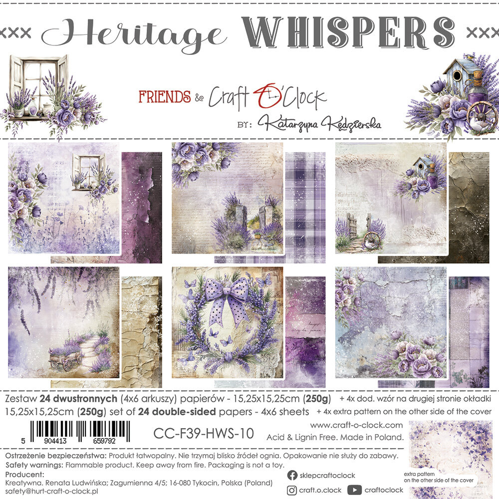 Craft O'Clock Heritage Whispers 6x6 Inch Paper Set (CC-F39-HWS-10) Craft O'Clock Heritage Whispers 6x6 Inch Paper Set (CC-F39-HWS-10)