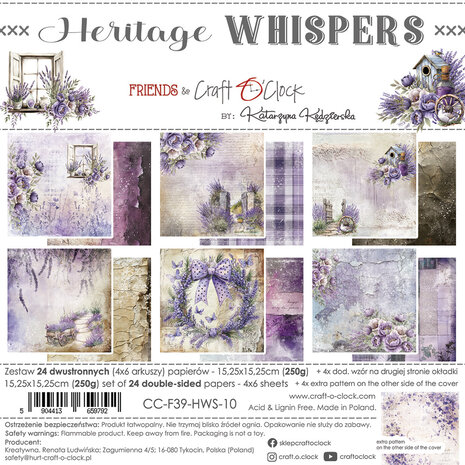 Craft O'Clock Heritage Whispers 6x6 Inch Paper Set (CC-F39-HWS-10) Craft O'Clock Heritage Whispers 6x6 Inch Paper Set (CC-F39-HWS-10)