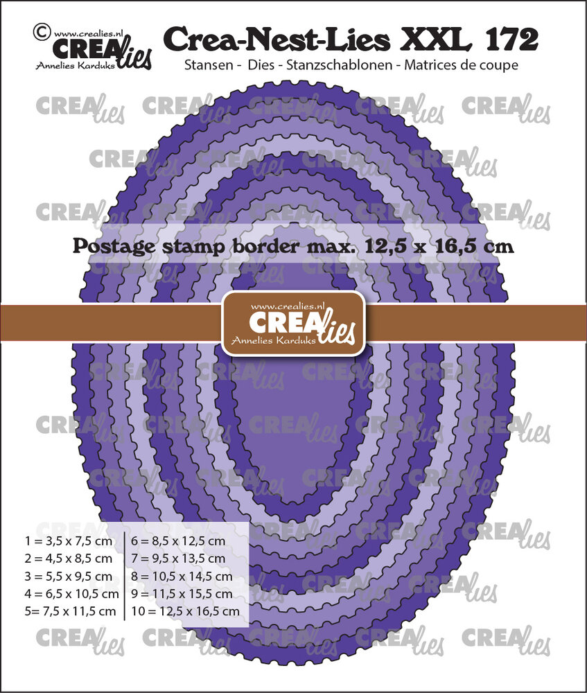 Crealies Crea-Nest-Lies XXL Stansen No. 172 Ovalen met Postzegelrand (CLNestXXL172) Crealies Crea-Nest-Lies XXL Stansen No. 172 Ovalen met Postzegelrand (CLNestXXL172)