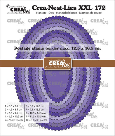 Crealies Crea-Nest-Lies XXL Stansen No. 172 Ovalen met Postzegelrand (CLNestXXL172) Crealies Crea-Nest-Lies XXL Stansen No. 172 Ovalen met Postzegelrand (CLNestXXL172)