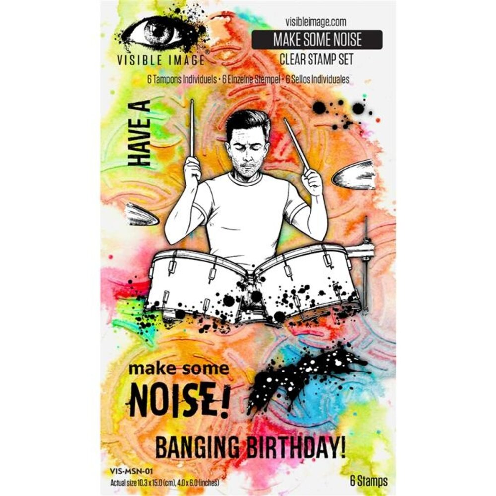 Visible Image Make Some Noise 4x6 Inch Stamp Set (VIS-MSN-01) Visible Image Make Some Noise 4x6 Inch Stamp Set (VIS-MSN-01)