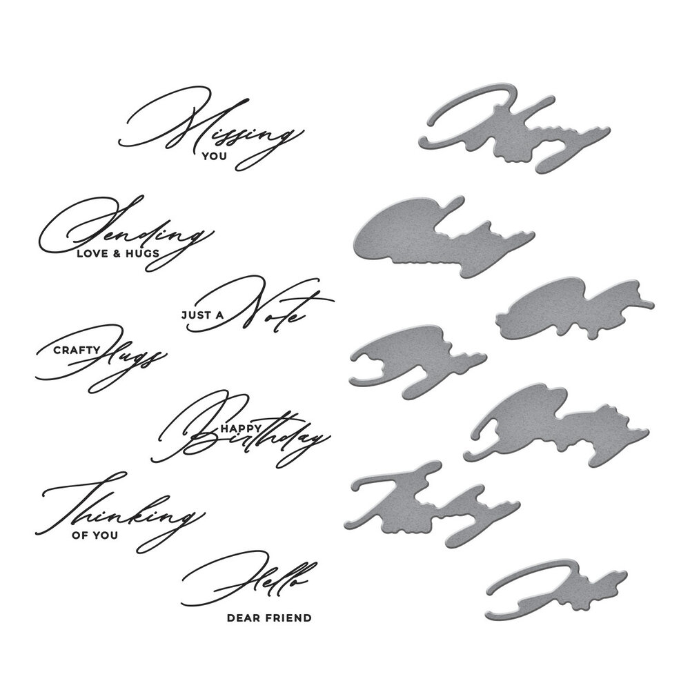 Spellbinders Crafty Hugs Sentiments BetterPress Plate & Die Set (BP-298) Spellbinders Crafty Hugs Sentiments BetterPress Plate & Die Set (BP-298)