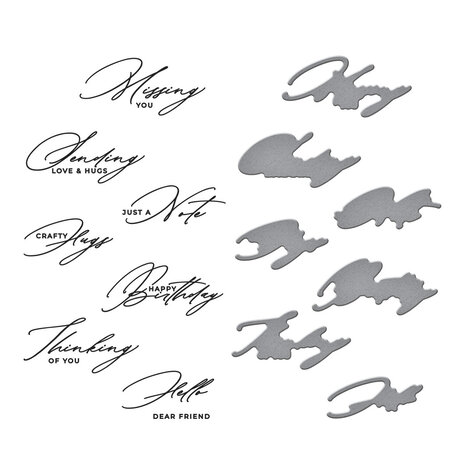 Spellbinders Crafty Hugs Sentiments BetterPress Plate & Die Set (BP-298) Spellbinders Crafty Hugs Sentiments BetterPress Plate & Die Set (BP-298)