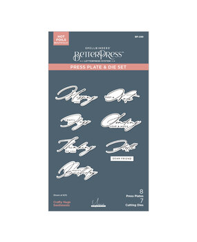 Spellbinders Crafty Hugs Sentiments BetterPress Plate & Die Set (BP-298) Spellbinders Crafty Hugs Sentiments BetterPress Plate & Die Set (BP-298)