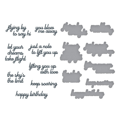 Spellbinders Soaring Sentiments Press Plate & Die Set (BP-303)