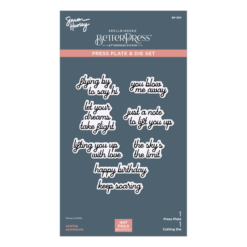 Spellbinders Soaring Sentiments Press Plate & Die Set (BP-303)