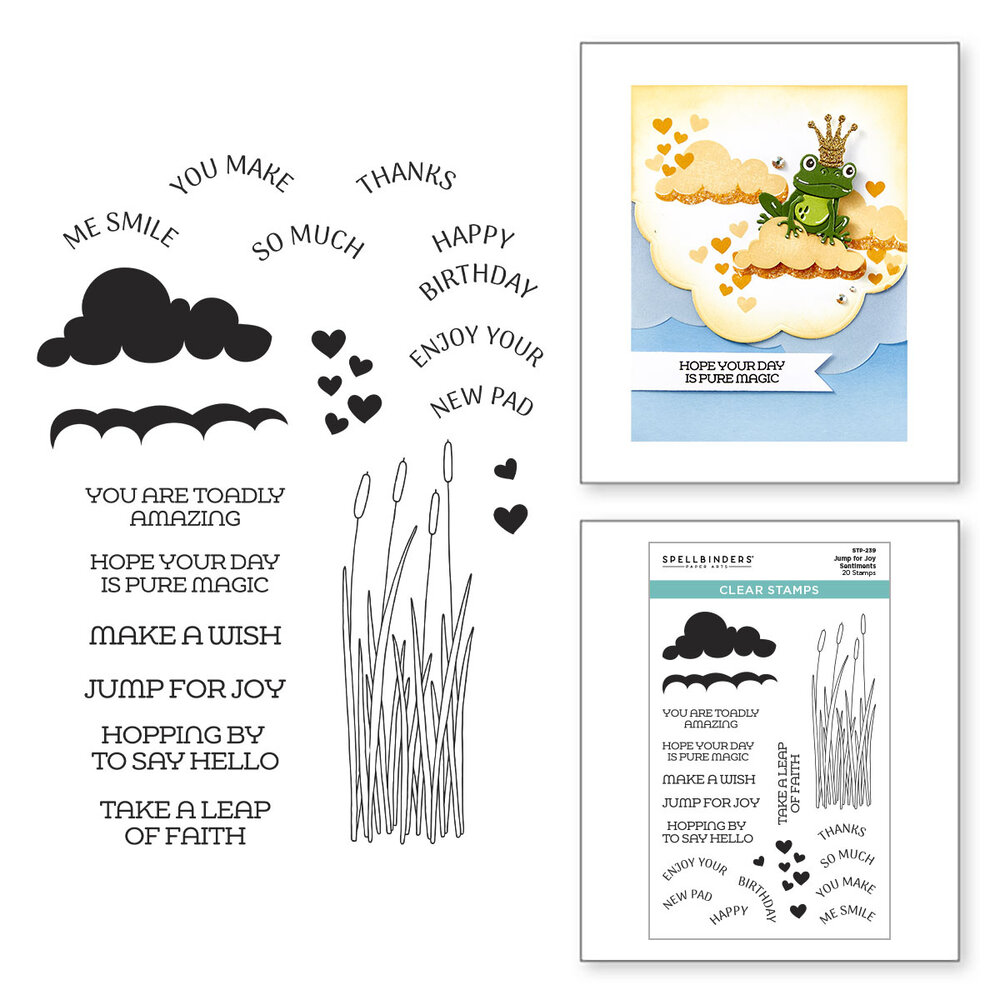 Spellbinders Jump for Joy Sentiments Clear Stamp Set (STP-239) Spellbinders Jump for Joy Sentiments Clear Stamp Set (STP-239)