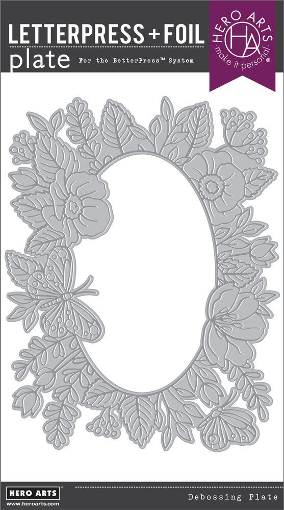 Hero Arts Floral Frame Letterpress + Foil Debossing Plate (HP115)