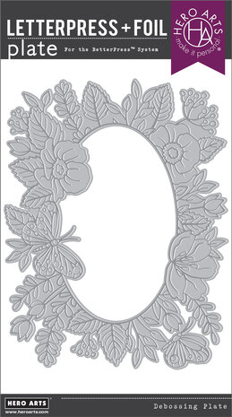 Hero Arts Floral Frame Letterpress + Foil Debossing Plate (HP115)