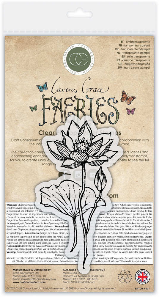 Craft Consortium Fairies A6 Clear Photopolymer Stamps Lotus (CCLGSTMP010)