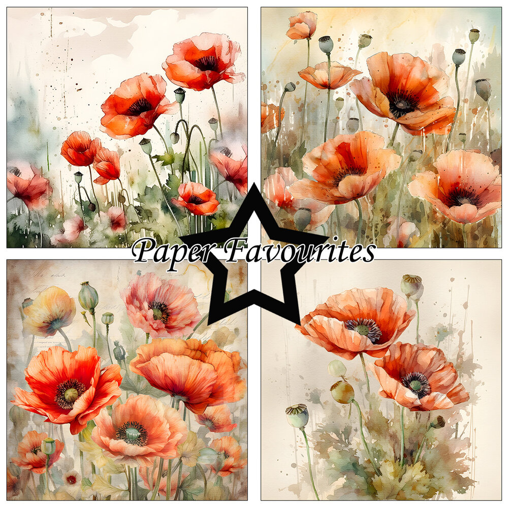 Paper Favourites Poppy 6x6 Inch Paper Pad (PF533)