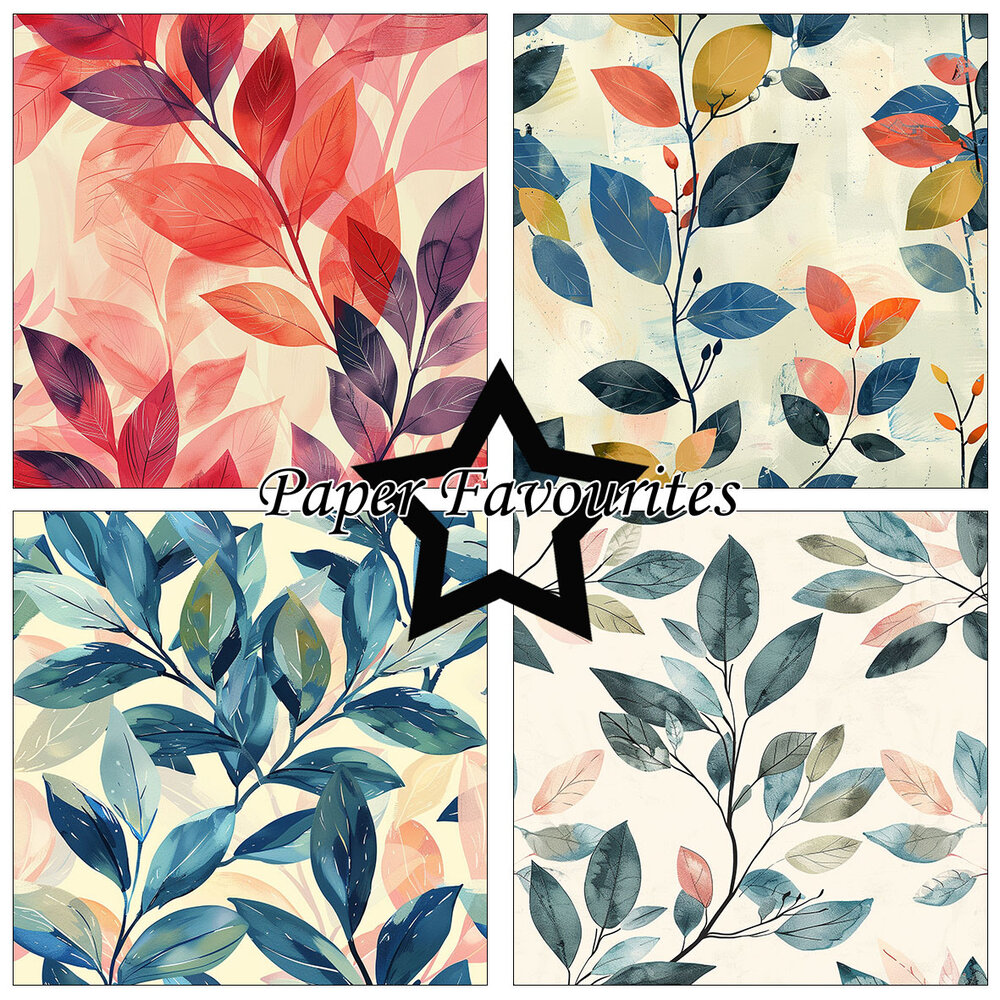 Paper Favourites Brush Leaves 12x12 Inch Paper Pad (PF732) Paper Favourites Brush Leaves 12x12 Inch Paper Pad (PF732)