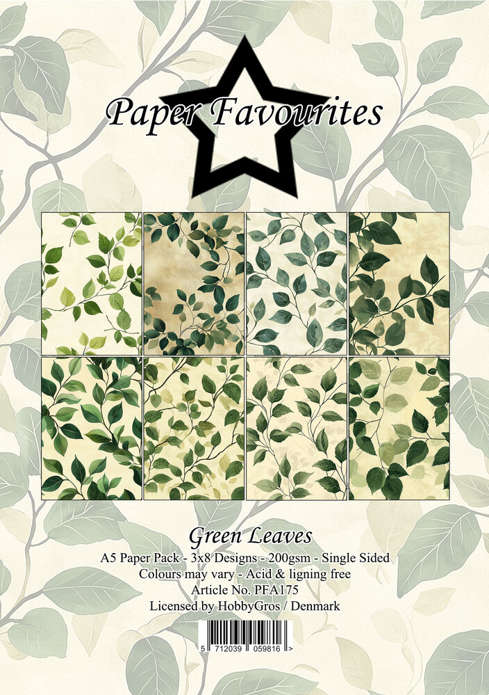Paper Favourites Green Leaves A5 Paper Pad (PFA175)