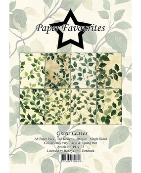 Paper Favourites Green Leaves A5 Paper Pad (PFA175)