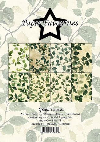 Paper Favourites Green Leaves A5 Paper Pad (PFA175)