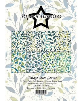 Paper Favourites Vintage Green Leaves A5 Paper Pad (PFA176)