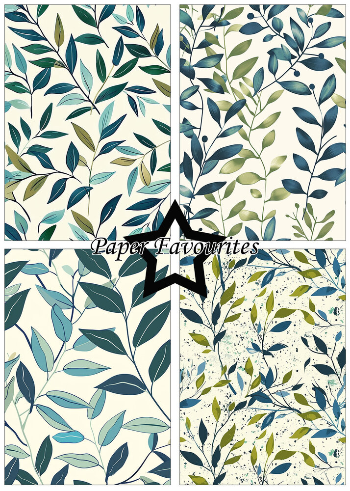 Paper Favourites Vintage Green Leaves A5 Paper Pad (PFA176)