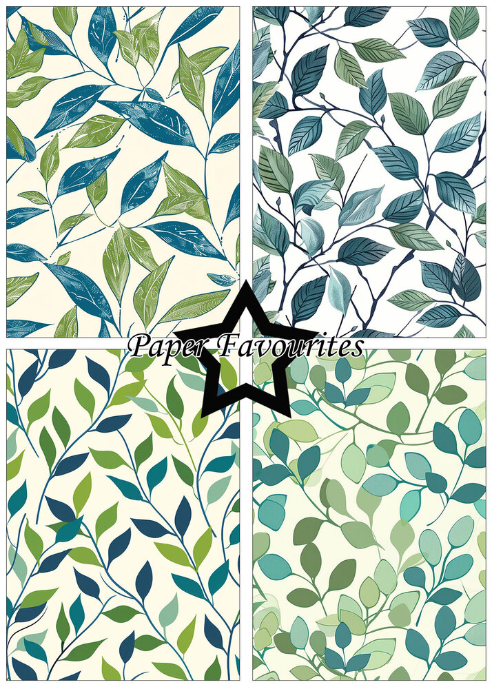 Paper Favourites Vintage Green Leaves A5 Paper Pad (PFA176)
