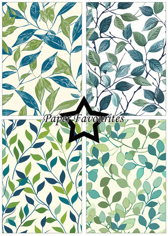 Paper Favourites Vintage Green Leaves A5 Paper Pad (PFA176)
