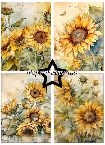 Paper Favourites Vintage Sunflower A6 Paper Pad (PFA576)