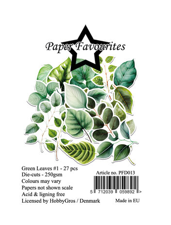 Paper Favourites Die-Cuts A7 Green Leaves #1 (27pcs) (PFD013)