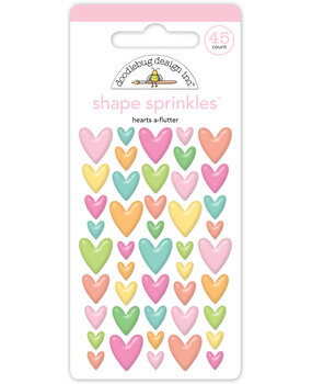 Doodlebug Design Butterfly Kisses Hearts A-Flutter Shape Sprinkles (8775)
