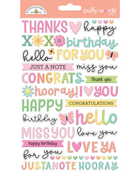 Doodlebug Design Butterfly Kisses Puffy Words Stickers (8788)