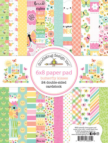 Doodlebug Design Butterfly Kisses 6x8 Inch Paper Pad (8805) Doodlebug Design Butterfly Kisses 6x8 Inch Paper Pad (8805)