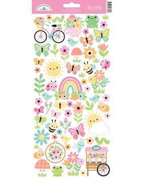 Doodlebug Design Butterfly Kisses Icons Stickers (8806)