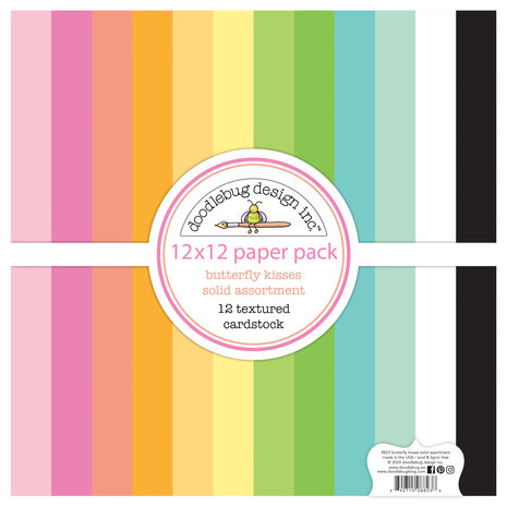 Doodlebug Design Butterfly Kisses 12x12 Inch Textured Cardstock Assortment Pack (8823) Doodlebug Design Butterfly Kisses 12x12 Inch Textured Cardstock Assortment Pack (8823)