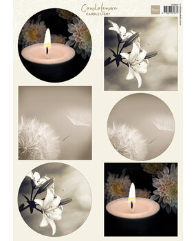 Marianne Design Decoupage Condoleance Candle Light (VK9625)