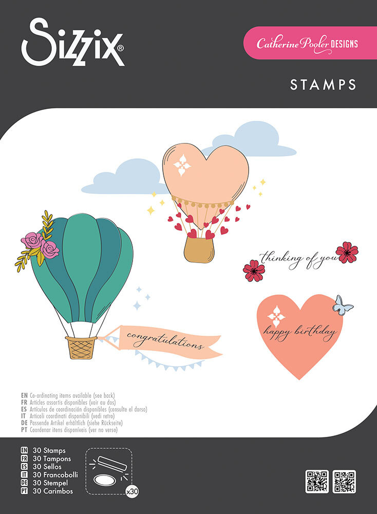Sizzix Clear Stamps by Catherine Pooler Up and Away (28pcs) (666829)