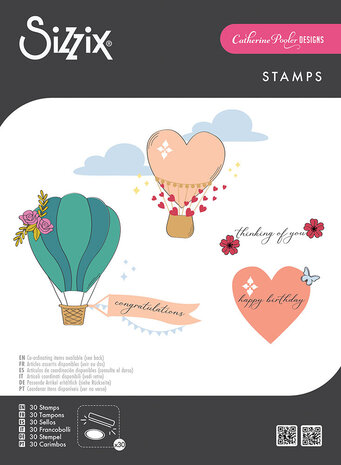 Sizzix Clear Stamps by Catherine Pooler Up and Away (28pcs) (666829)
