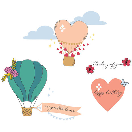 Sizzix Clear Stamps by Catherine Pooler Up and Away (28pcs) (666829)