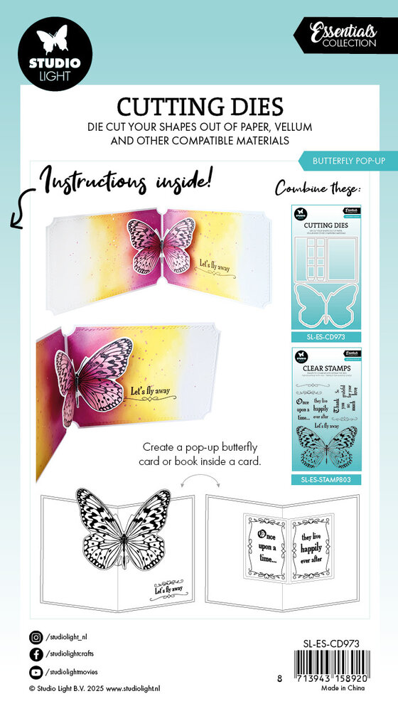 Studio Light Butterfly Pop-Up Essentials Cutting Die (SL-ES-CD973) (DISCONTINUED) Studio Light Butterfly Pop-Up Essentials Cutting Die (SL-ES-CD973) (DISCONTINUED)