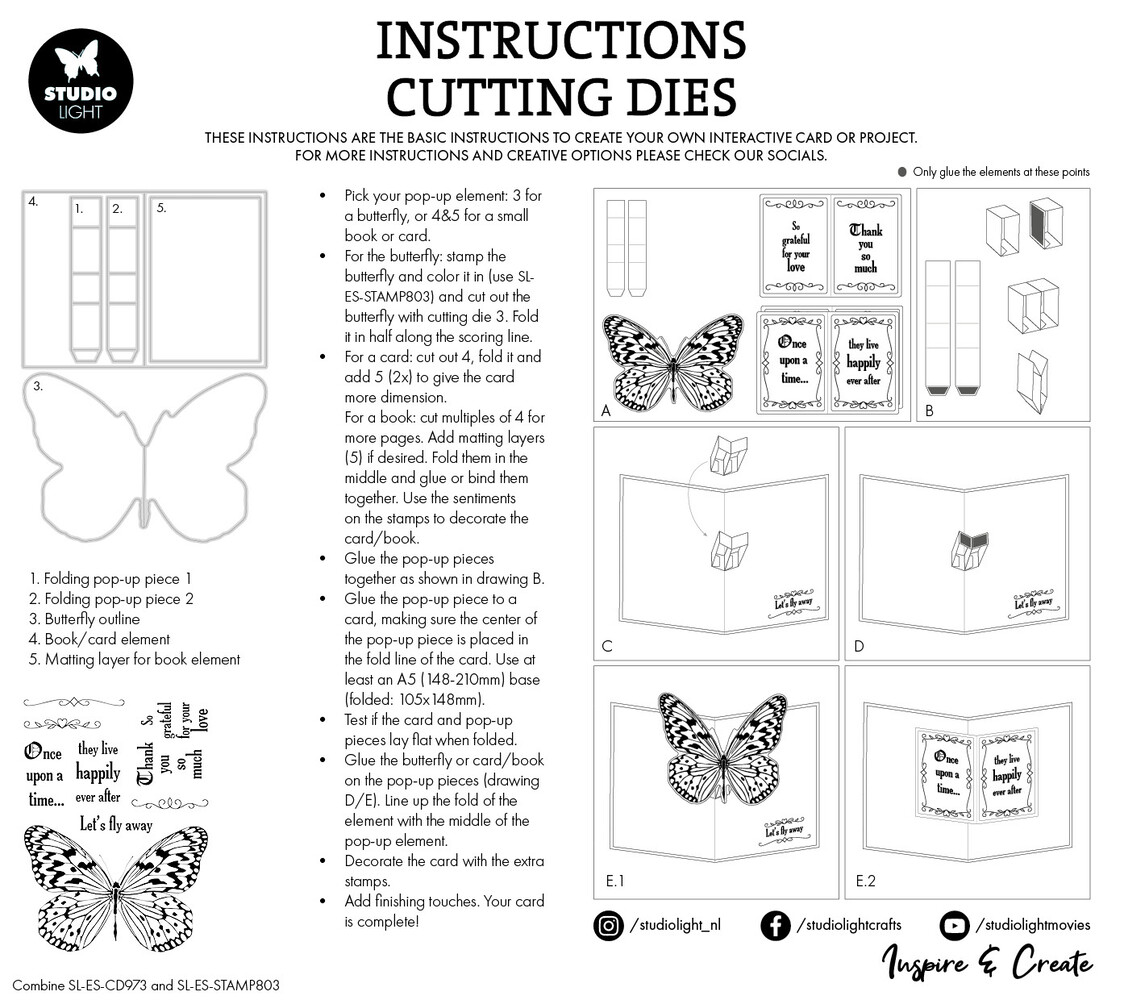 Studio Light Butterfly Pop-Up Essentials Cutting Die (SL-ES-CD973) (DISCONTINUED) Studio Light Butterfly Pop-Up Essentials Cutting Die (SL-ES-CD973) (DISCONTINUED)