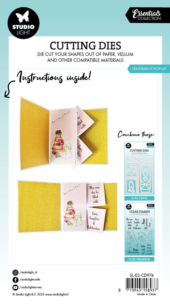Studio Light Sentiment Pop-Up Essentials Cutting Die (SL-ES-CD974) (DISCONTINUED) Studio Light Sentiment Pop-Up Essentials Cutting Die (SL-ES-CD974) (DISCONTINUED)