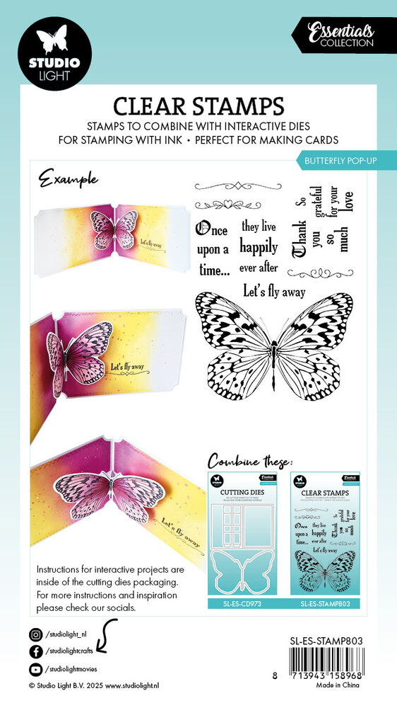 Studio Light Butterfly Pop-Up Essentials Clear Stamp (SL-ES-STAMP803) (DISCONTINUED)