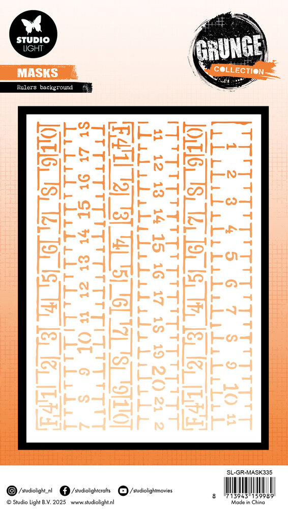 Studio Light Rulers Background Grunge Mask (SL-GR-MASK335) (DISCONTINUED)