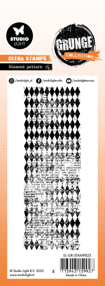 Studio Light Diamond Pattern Grunge Clear Stamp (SL-GR-STAMP825) (DISCONTINUED)