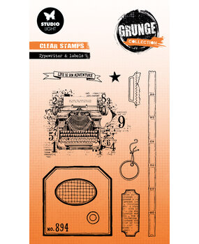 Studio Light Typewriter & Labels Grunge Clear Stamp (SL-GR-STAMP826) (DISCONTINUED)