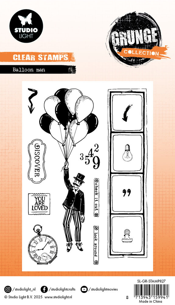 Studio Light Balloon Man Grunge Clear Stamp (SL-GR-STAMP827) (DISCONTINUED)