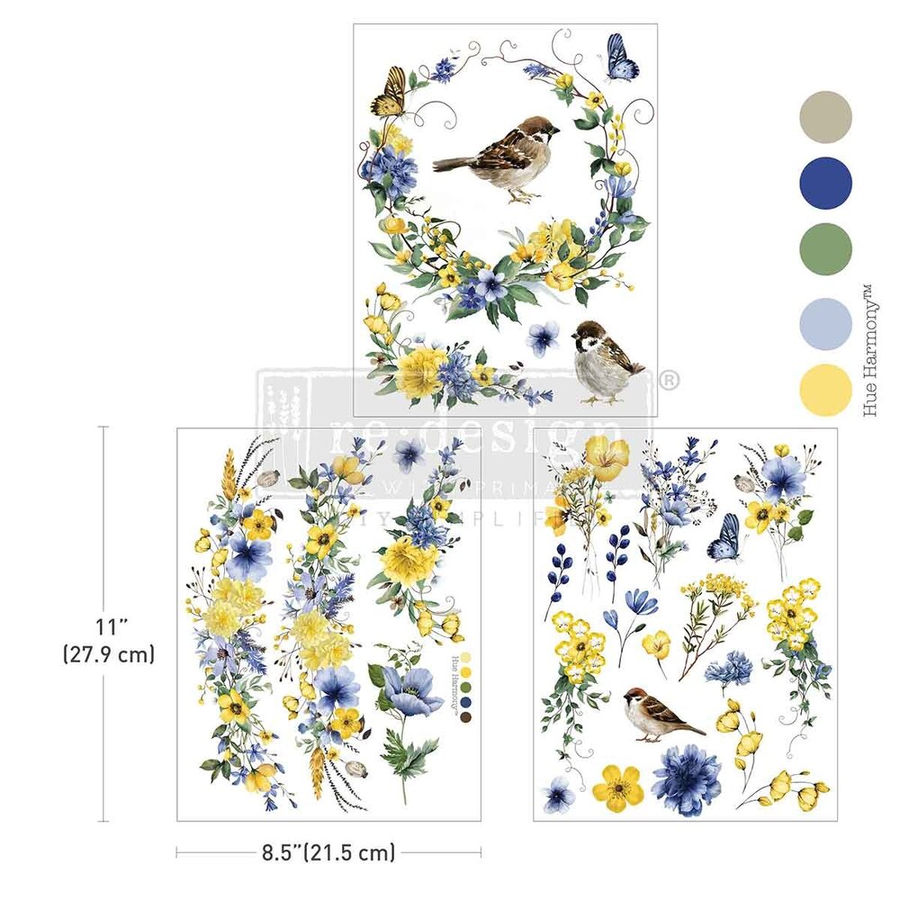 Re-Design with Prima Sunlit Aviary 8,5x11 Inch Middy Decor Transfers (3pcs) (673864) Re-Design with Prima Sunlit Aviary 8,5x11 Inch Middy Decor Transfers (3pcs) (673864)