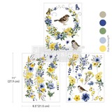 Re-Design with Prima Sunlit Aviary 8,5x11 Inch Middy Decor Transfers (3pcs) (673864)