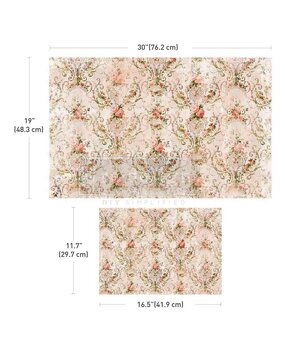 Re-Design with Prima Blushing Bloom 19,5x30 Inch Double Delight Decoupage Fiber Paper Set (2pcs) (676445)