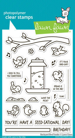 Lawn Fawn Backyard Bird Feeder Clear Stamps (LF3707)