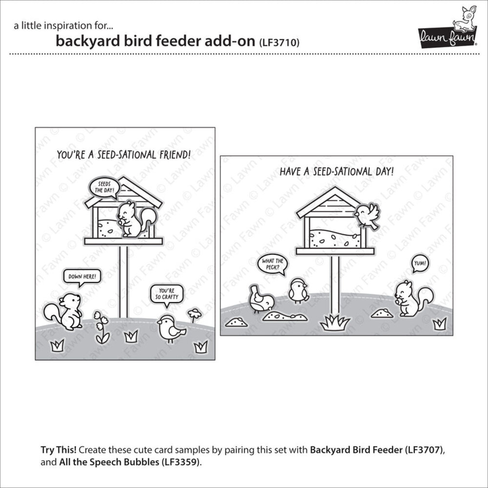 Lawn Fawn Backyard Bird Feeder Add-On Clear Stamps (LF3710)